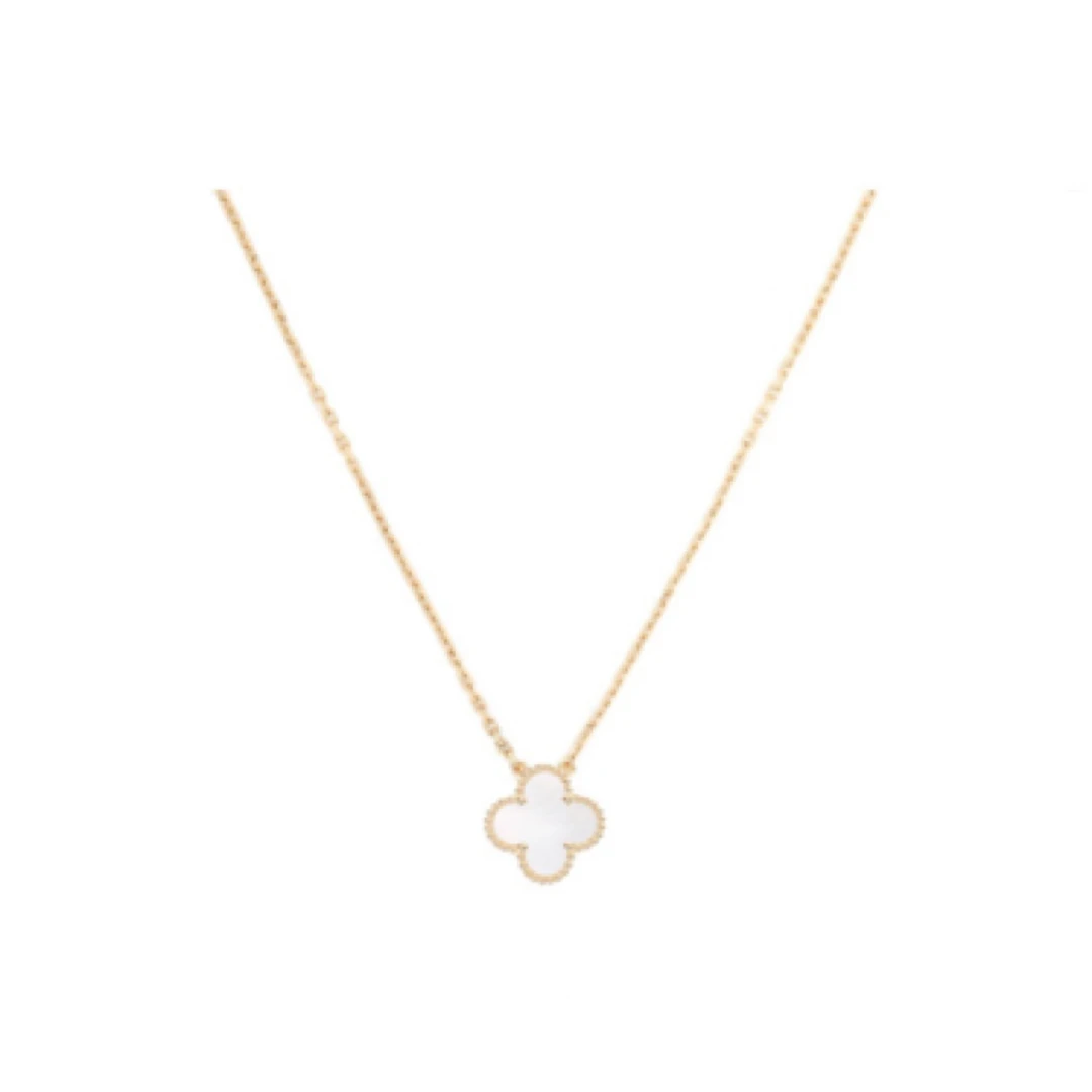 95新 梵克雅宝 白 小花 项链/JW3700