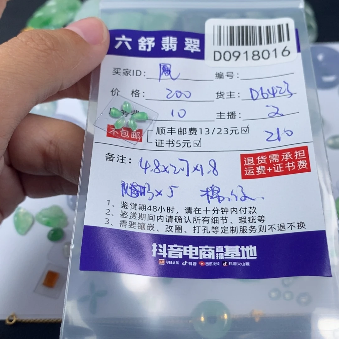 鳳***未镶嵌挂件翡翠D0918016