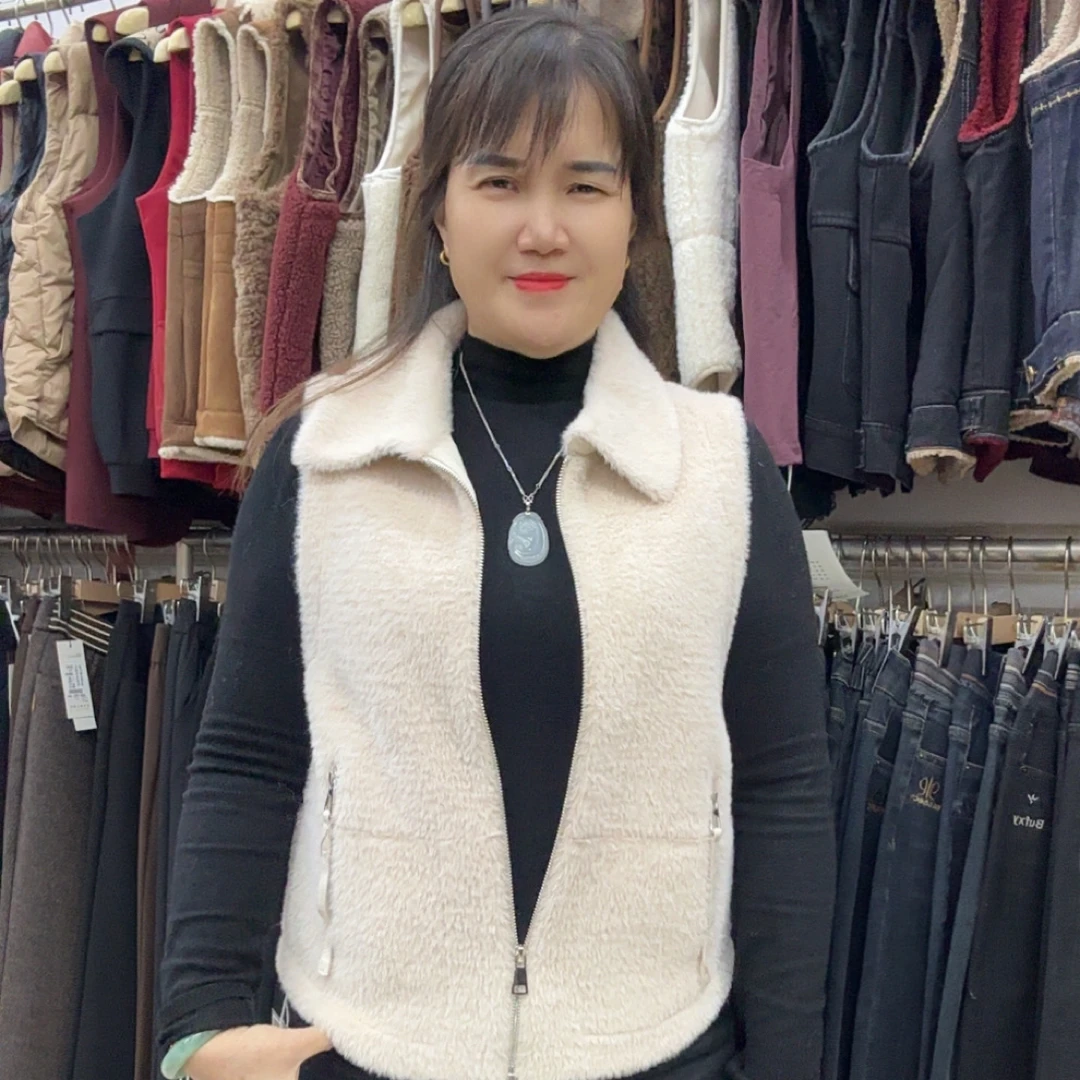 秋冬季水貂绒马甲女宽松显瘦保暖百搭拉链背心外套时尚38001