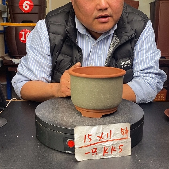 紫砂花盆货号一只KK5