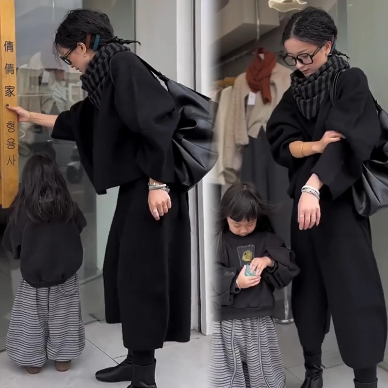 2025秋冬新款时尚显瘦气质网红高档套装女高级百搭宽松大码两件套