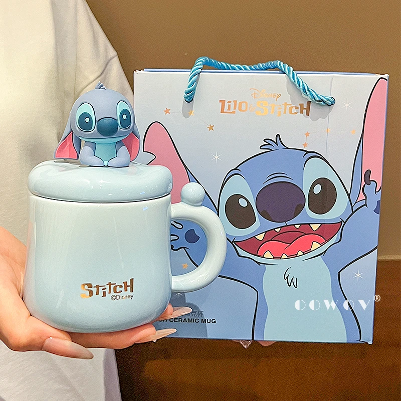 史迪仔大容量马克杯2025新款女高颜值水杯办公室咖啡杯子生日礼物