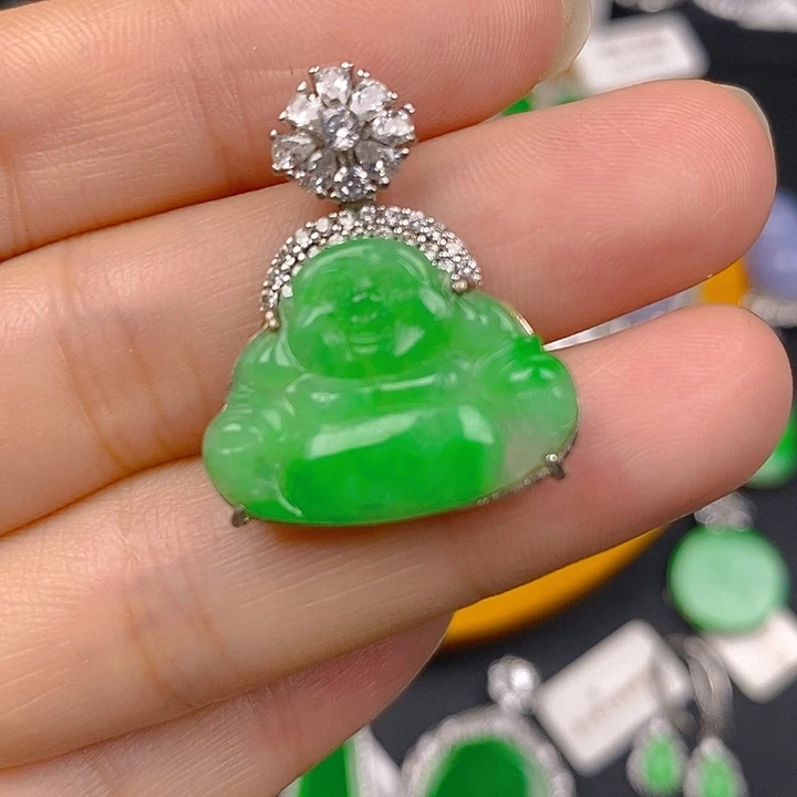 翡翠银S925镶嵌颈饰