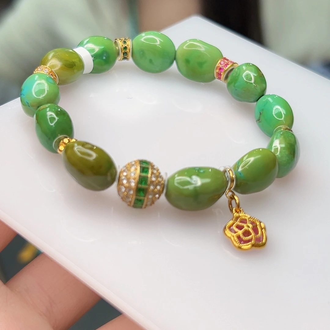 绿松石珠宝奇石18K金镶嵌