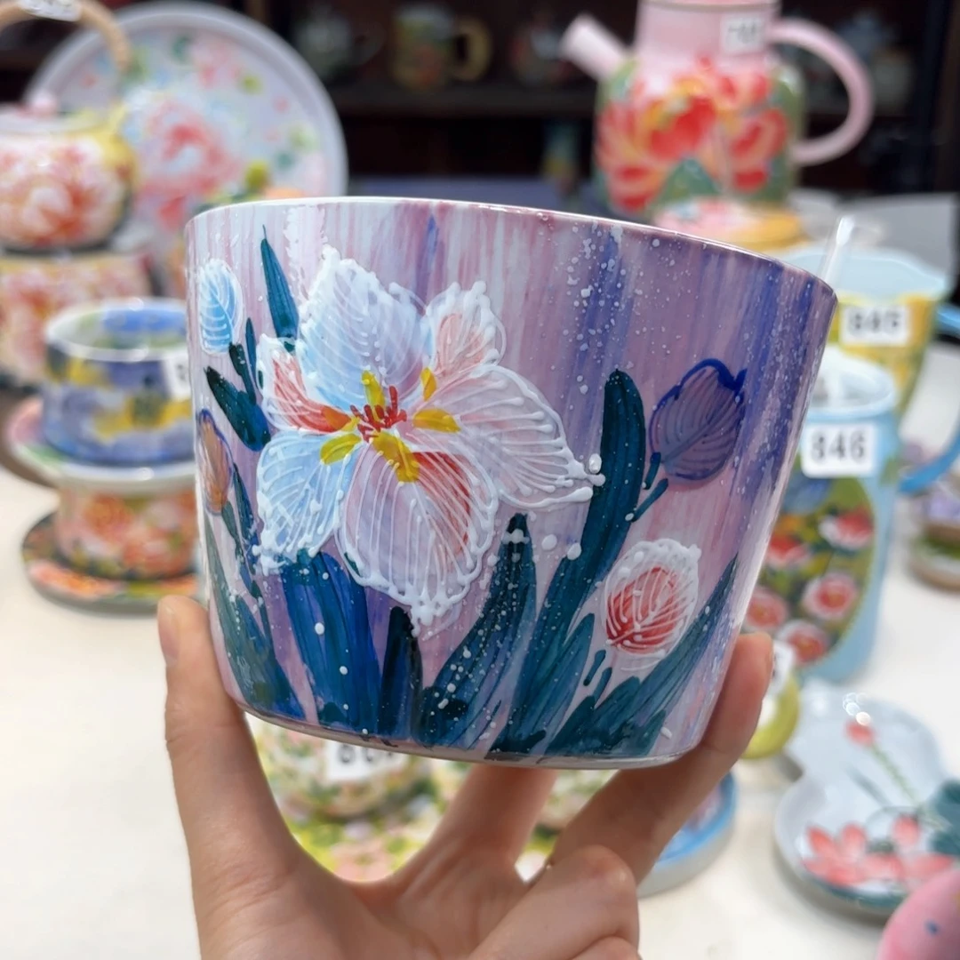 景德镇手绘高温釉下彩陶瓷茶具
