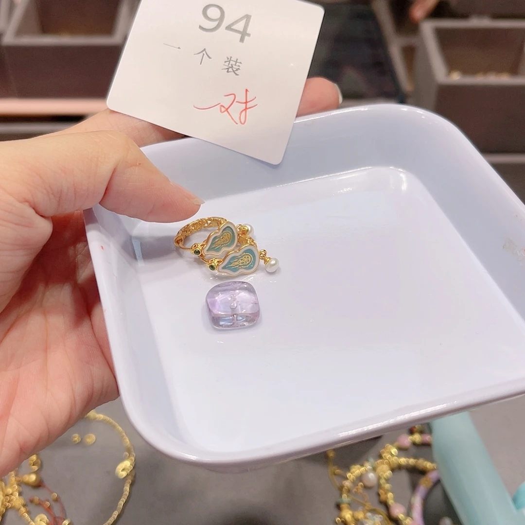 水晶珠宝半成品银S925镀金镶嵌94