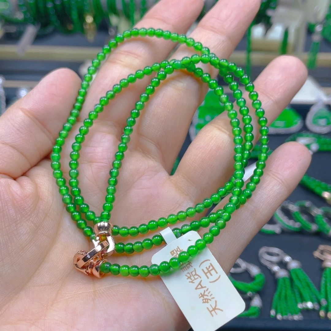 颈饰未镶嵌翡翠正阳绿3