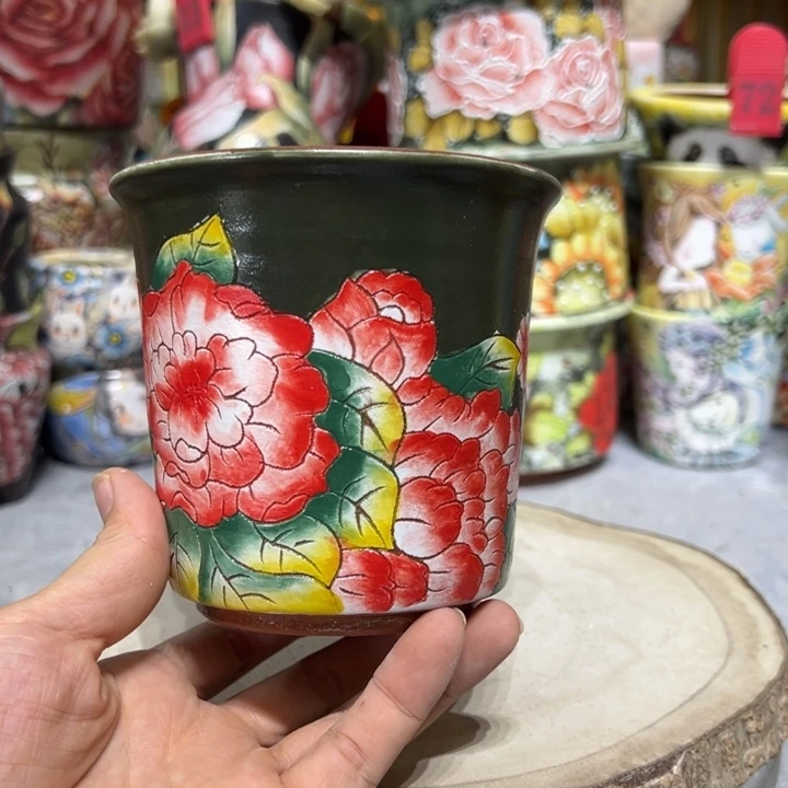 景德镇红陶精品手绘陶瓷