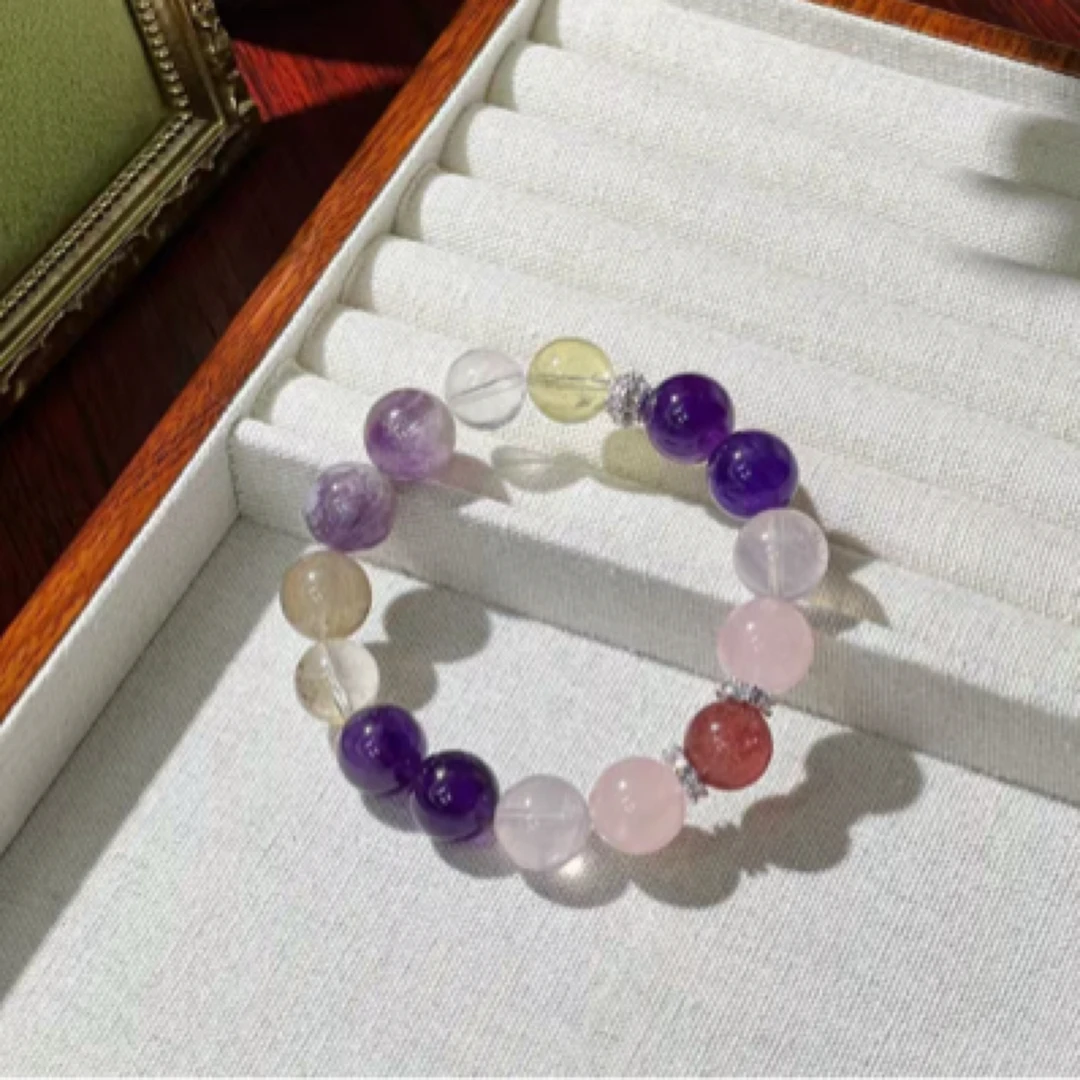 非金属仿水晶手链 多宝水晶生肖鼠手串