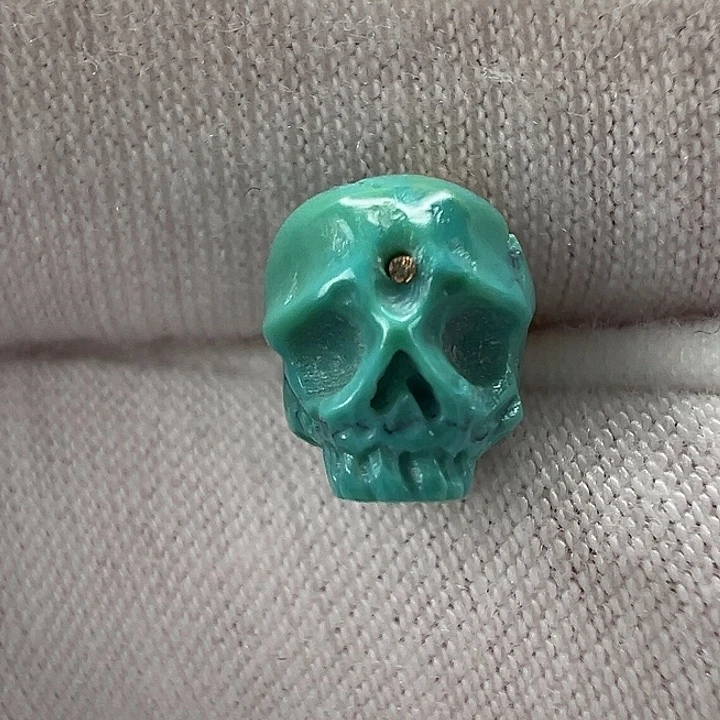 绿松石未镶嵌骷髅