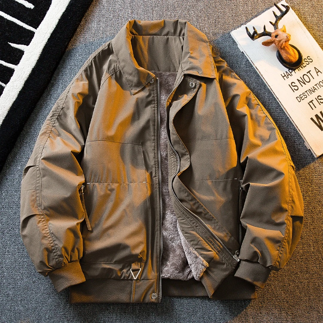 CALTOKROSA加厚加绒飞行员工装夹克男新款复古男士保暖棉衣外套潮