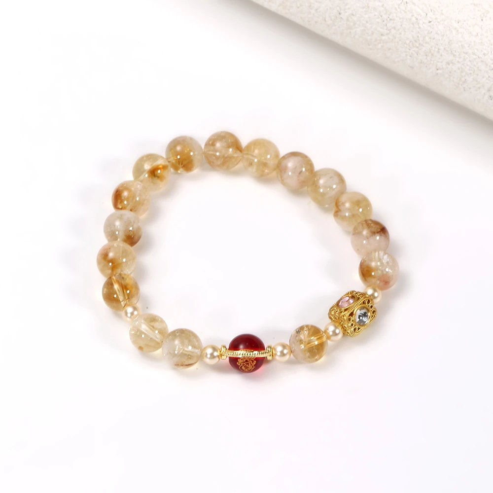 黄塔晶施家珠转运珠手链男女招财情侣设计款手串