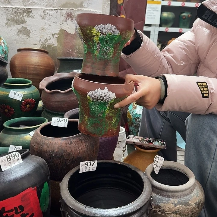 彩绘一对459高度14口径14