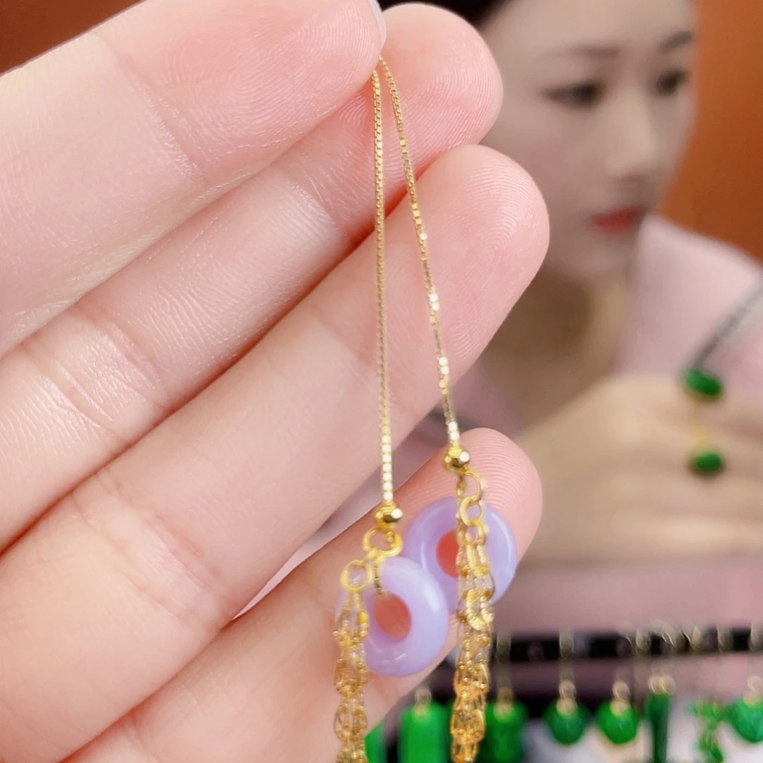 翡翠银S925镶嵌耳饰