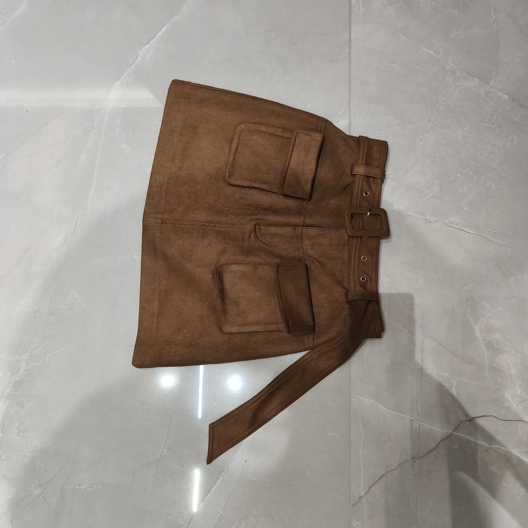 高腰灯芯绒A字短裙女秋冬新款韩版复古显瘦外穿半身裙