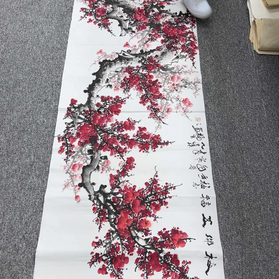 国画卖字画的小男孩