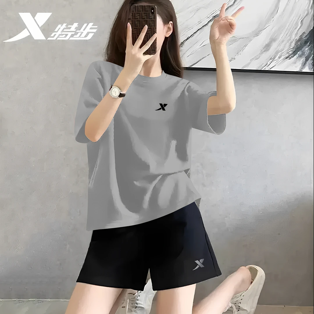 特步运动套装女秋季速干衣冰丝清凉薄款健身服女款两件套跑步服