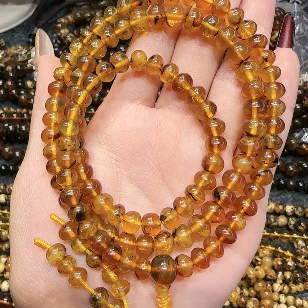 琥珀耳饰未镶嵌黑*话抚顺琥珀