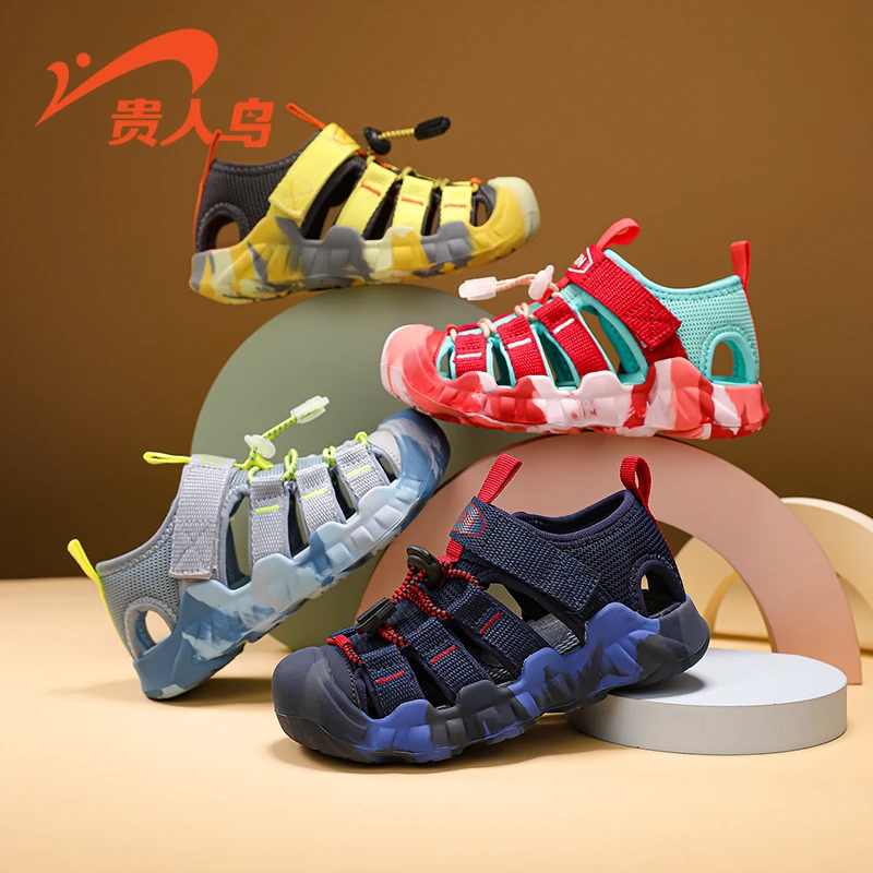 贵人鸟儿童凉鞋新款25035L软底减震鞋子中大童夏季沙滩鞋