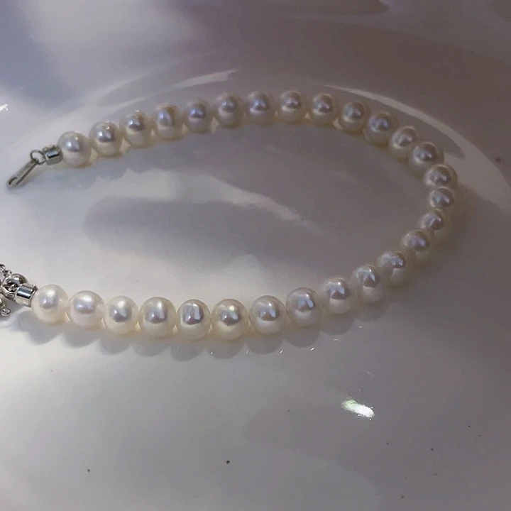 淡水珍珠手链银S925镶嵌
