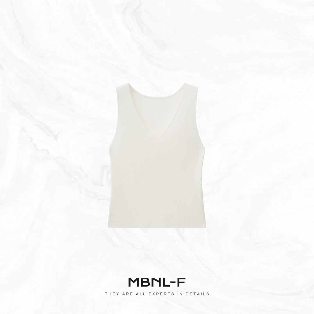 MBNL-F "随性搭" 腔调老钱V领100%羊毛无袖背心 秦磊XM-XBX3021
