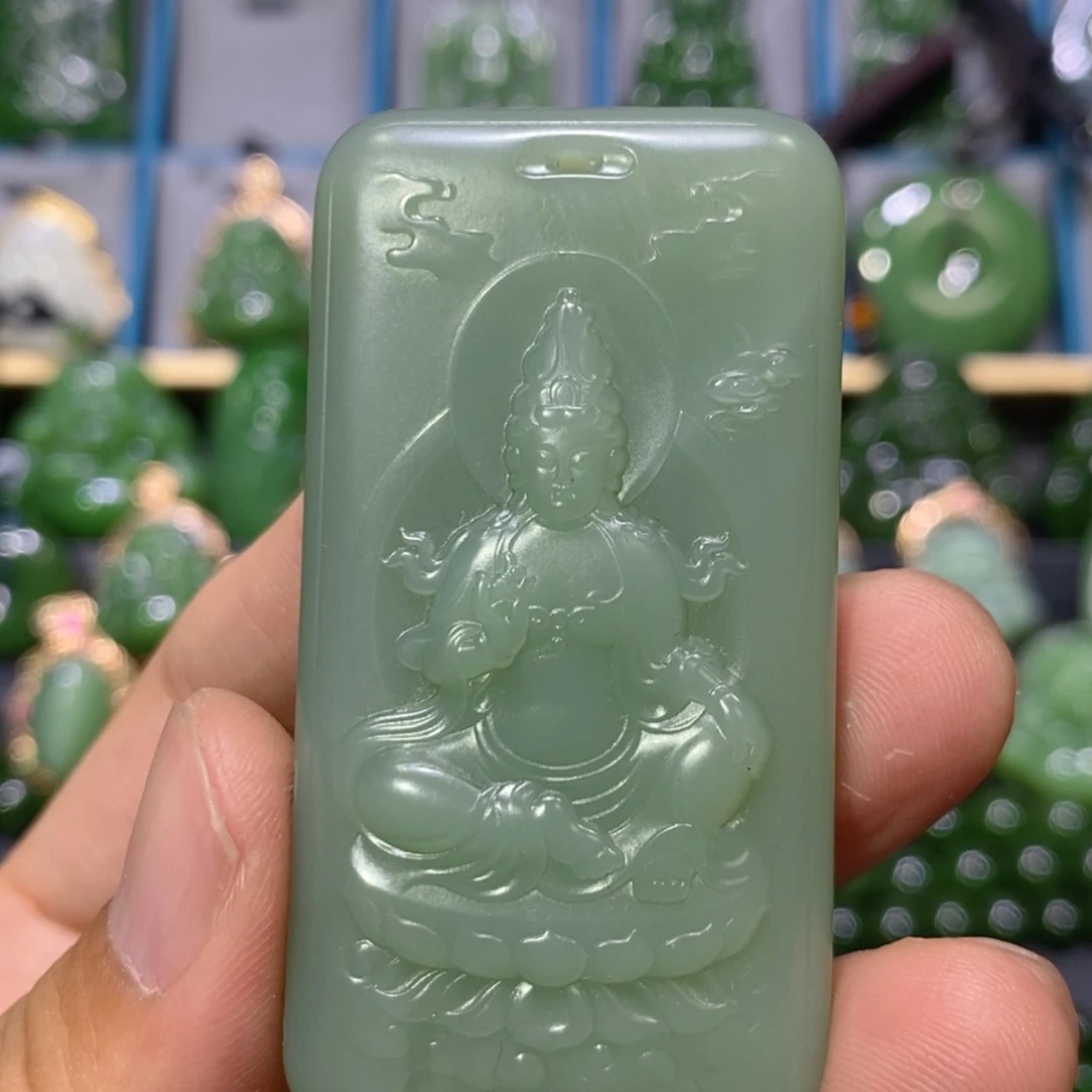 【闪购商品】和田玉吊坠(不含链)未镶嵌粉青观音