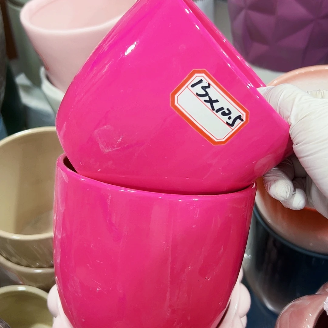 有孔，外贸尾单陶瓷花盆凑单10米包邮