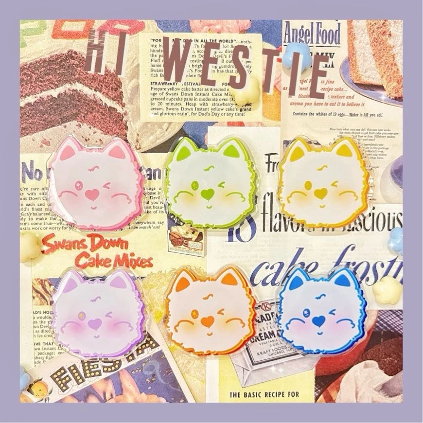 Hi Westie 西高地超可爱大头合集滴胶冰箱贴