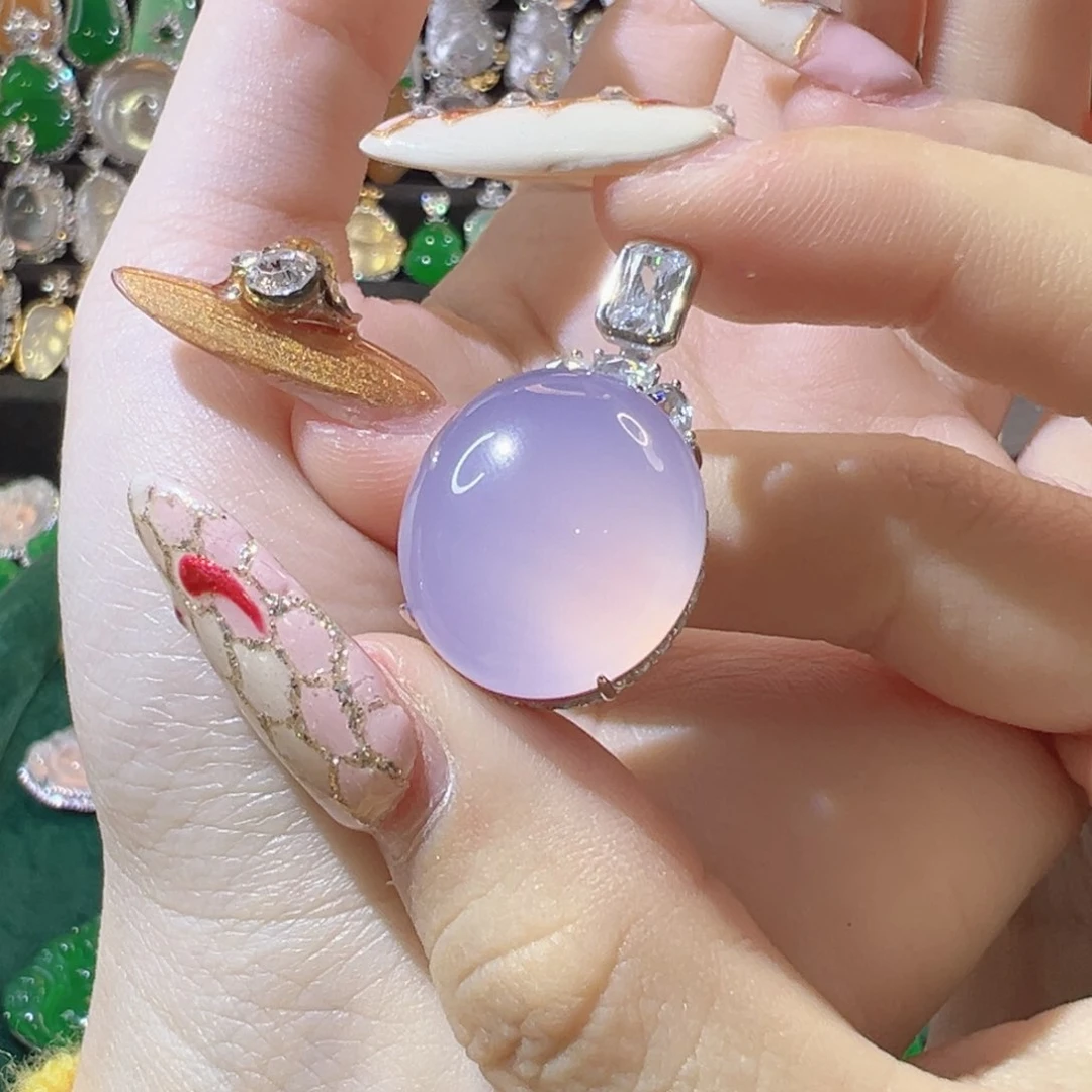 玛瑙/玉髓颈饰银S925镶嵌