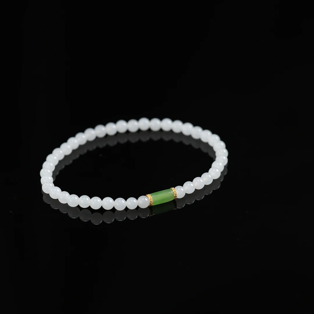 本真 | 逆梦 | 严选精品和田玉顶俄白玉4mm+手串