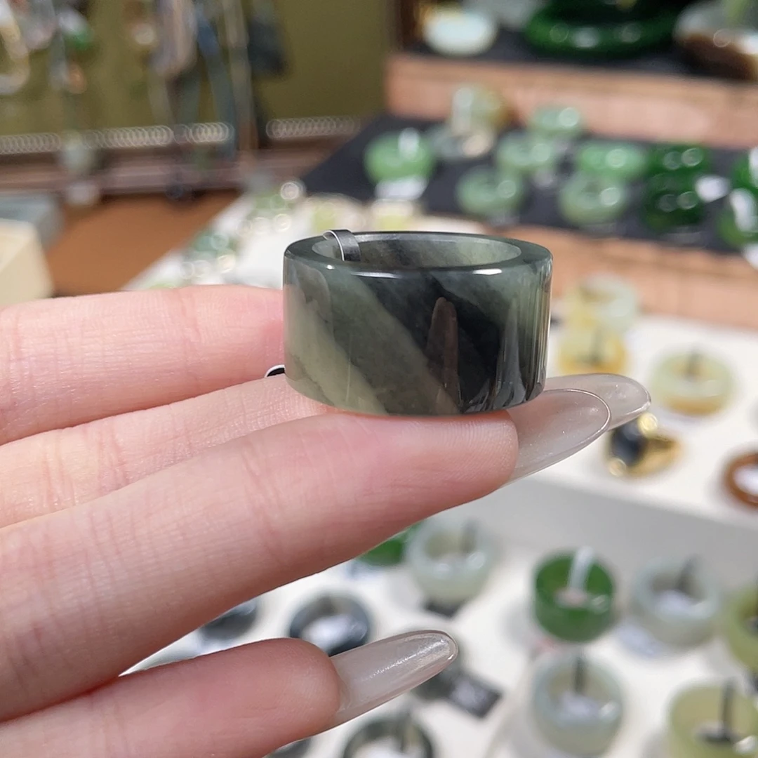 和田玉未镶嵌戒指6-内径18.8