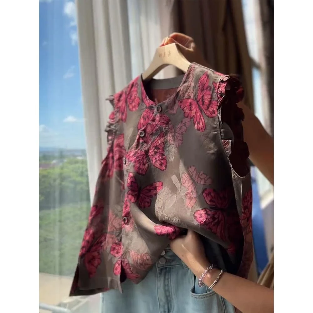 2025年夏季新款新中式国风上衣年轻款复古改良唐装轻奢高级感小衫