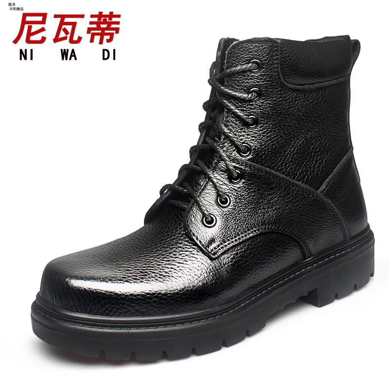 尼瓦蒂男士皮靴商务款男装皮鞋头层牛皮男春秋靴子男士
