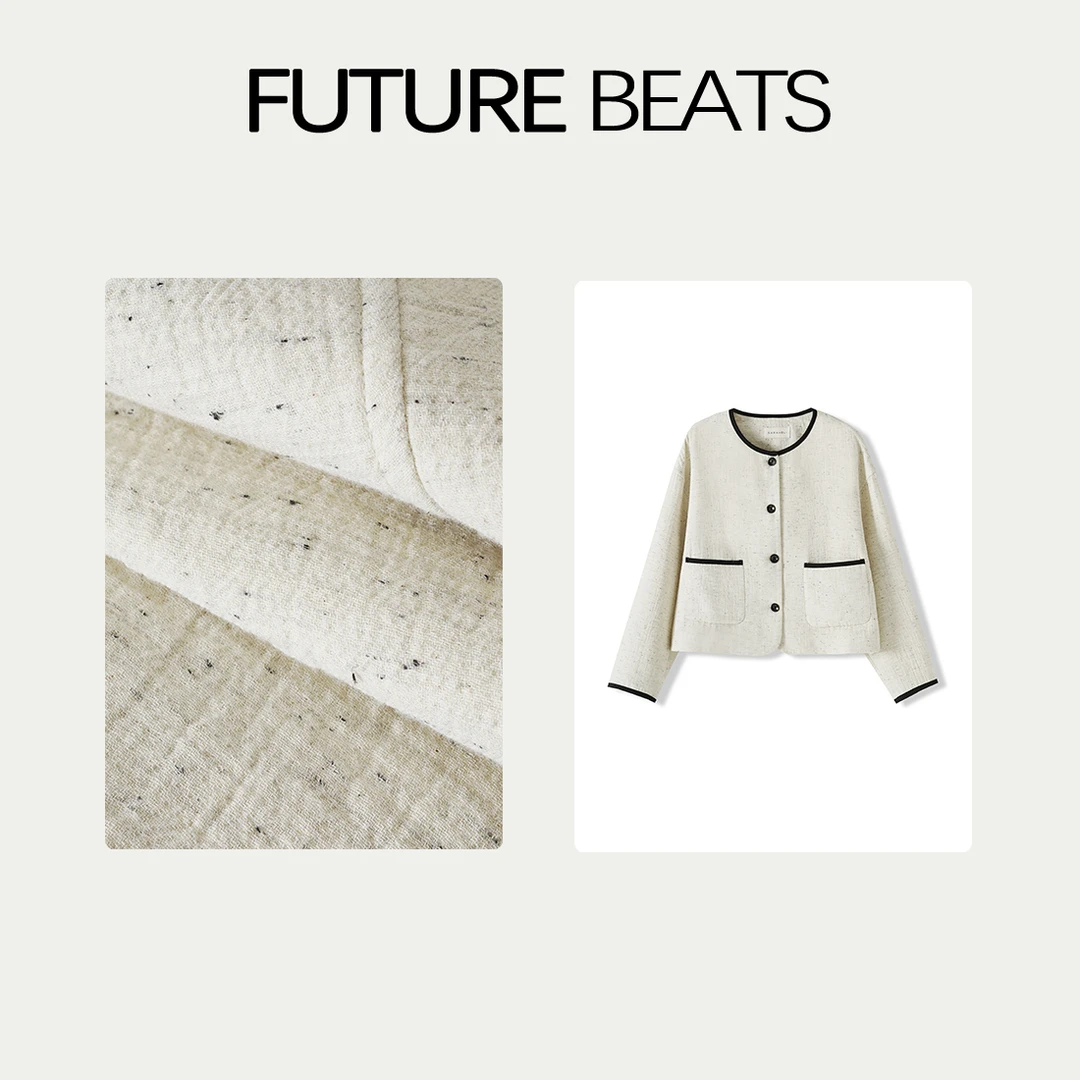 FUTURE BEATS早春短款公主风名媛千金风黑白全棉短款外套PCX32031