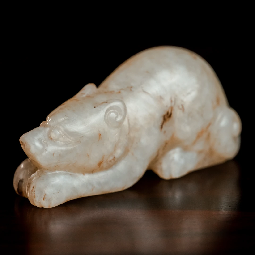 清代和田玉瑞兽把件-CS