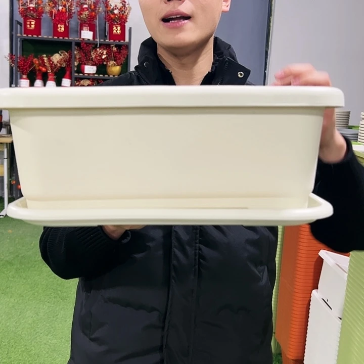 小菜盆长38宽28高15米色3只带托