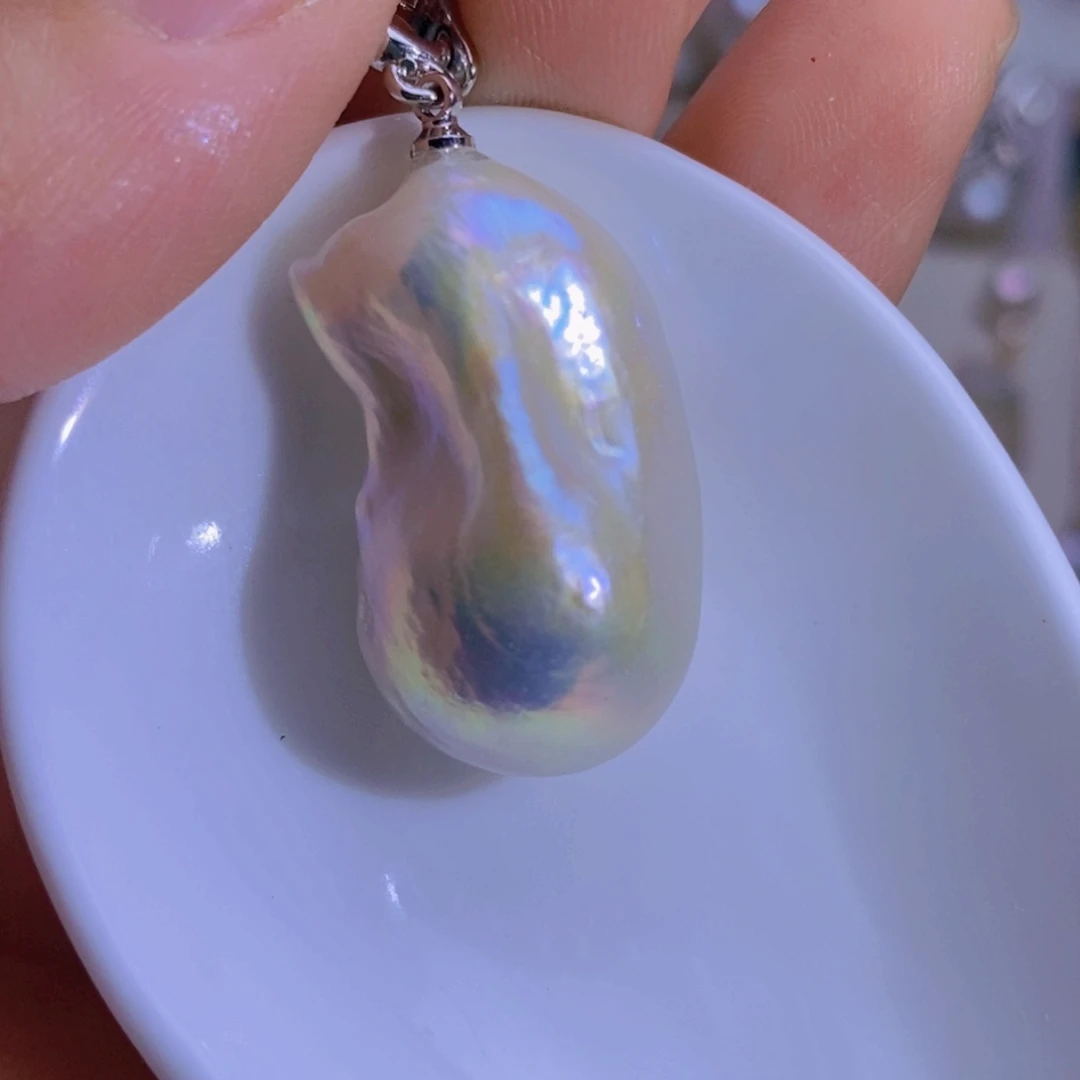 淡水珍珠银S925镶嵌天然淡水珍珠