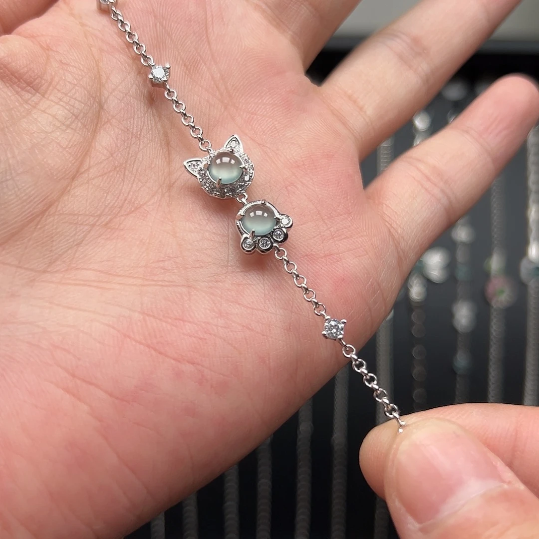 翡翠银S925镶嵌手链