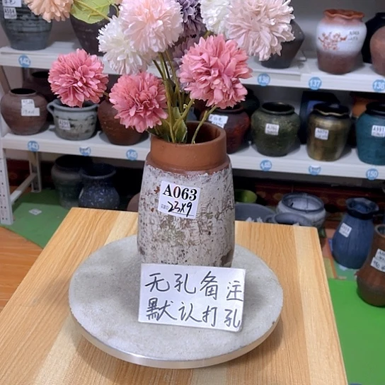 红陶手工制作工艺花盆