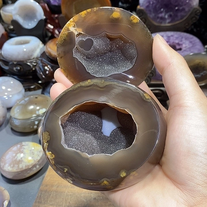 未镶嵌紫晶摆件聚宝盆