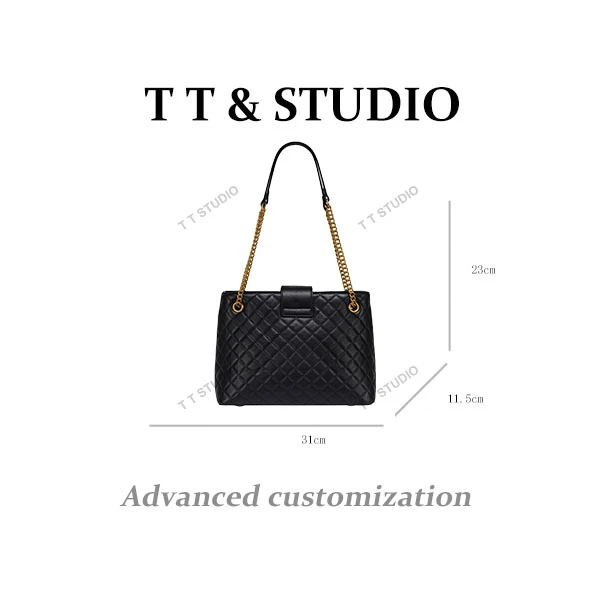 【TT Studio】GQ-8493-黑色RAIN.CUN时尚简约腋下斜跨轻奢女包