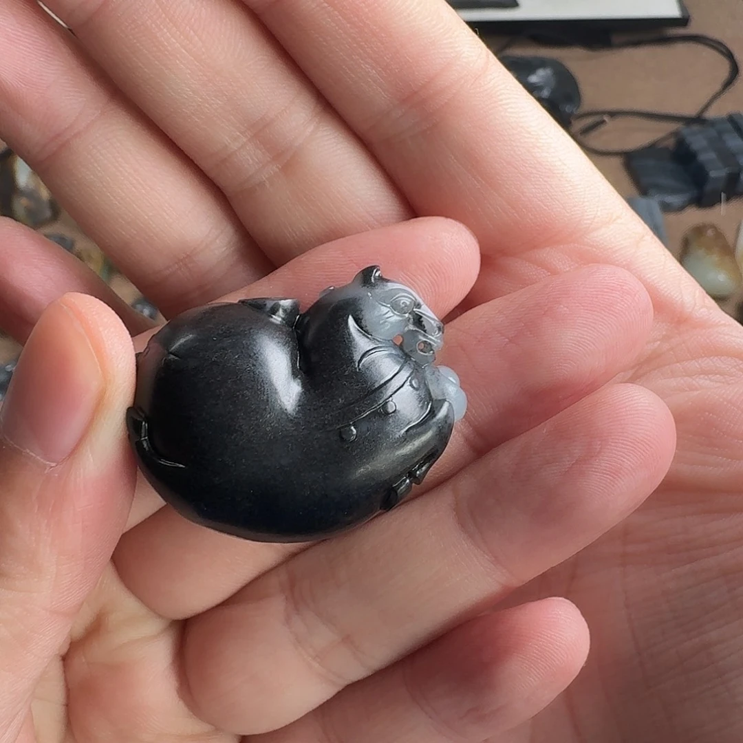 黄***鹂和田玉未镶嵌吊坠(不含链)