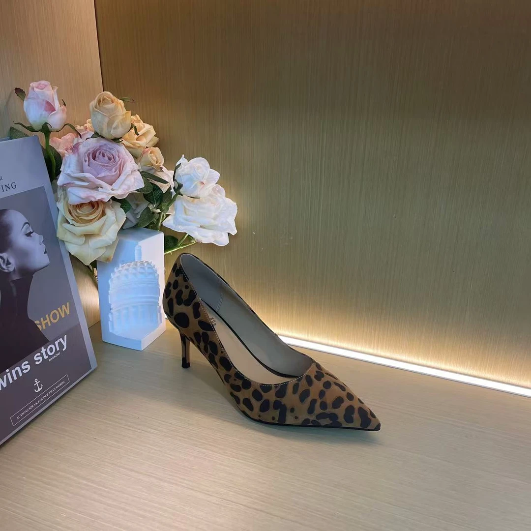 977【黄色】春季新款时尚尖头细高跟浅口百搭手工高跟鞋F【6cm】