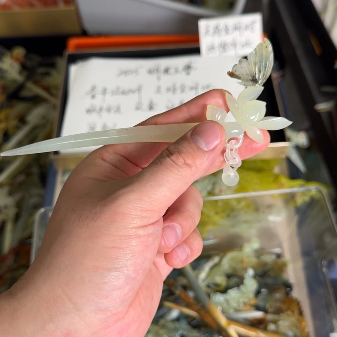 岫玉发簪未镶嵌聆*明君玉簪贼拉好看