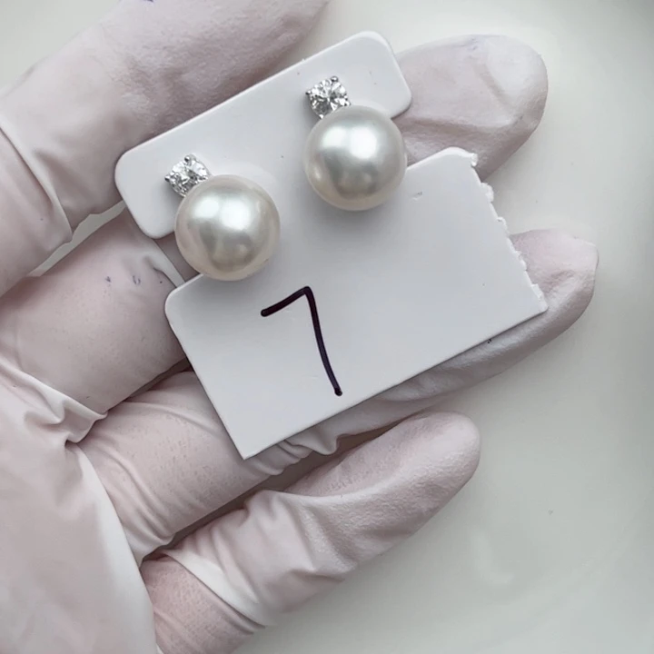 淡水珍珠耳饰银S925镶嵌