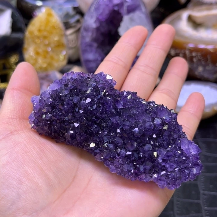 水晶珠宝半成品未镶嵌福利紫晶花