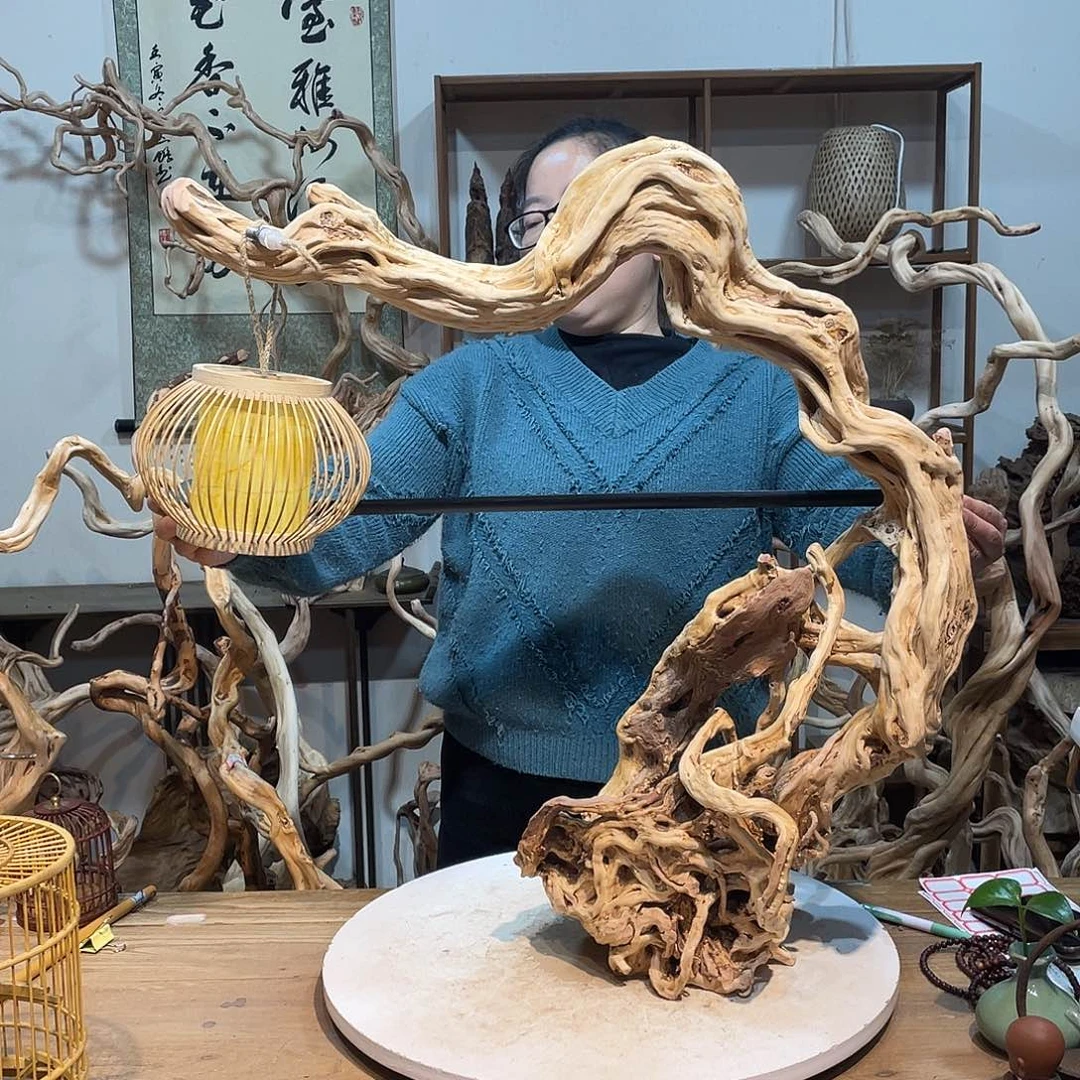 香杉木杜鹃根根艺摆件