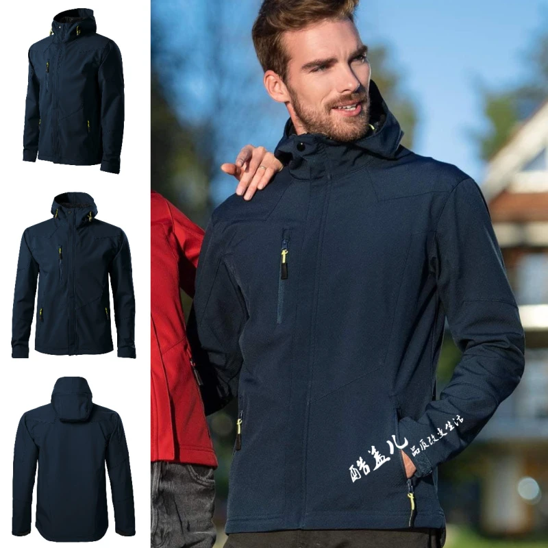 德系精工！春季男女情侣户外通勤防风雨连帽软壳冲锋衣夹克外套