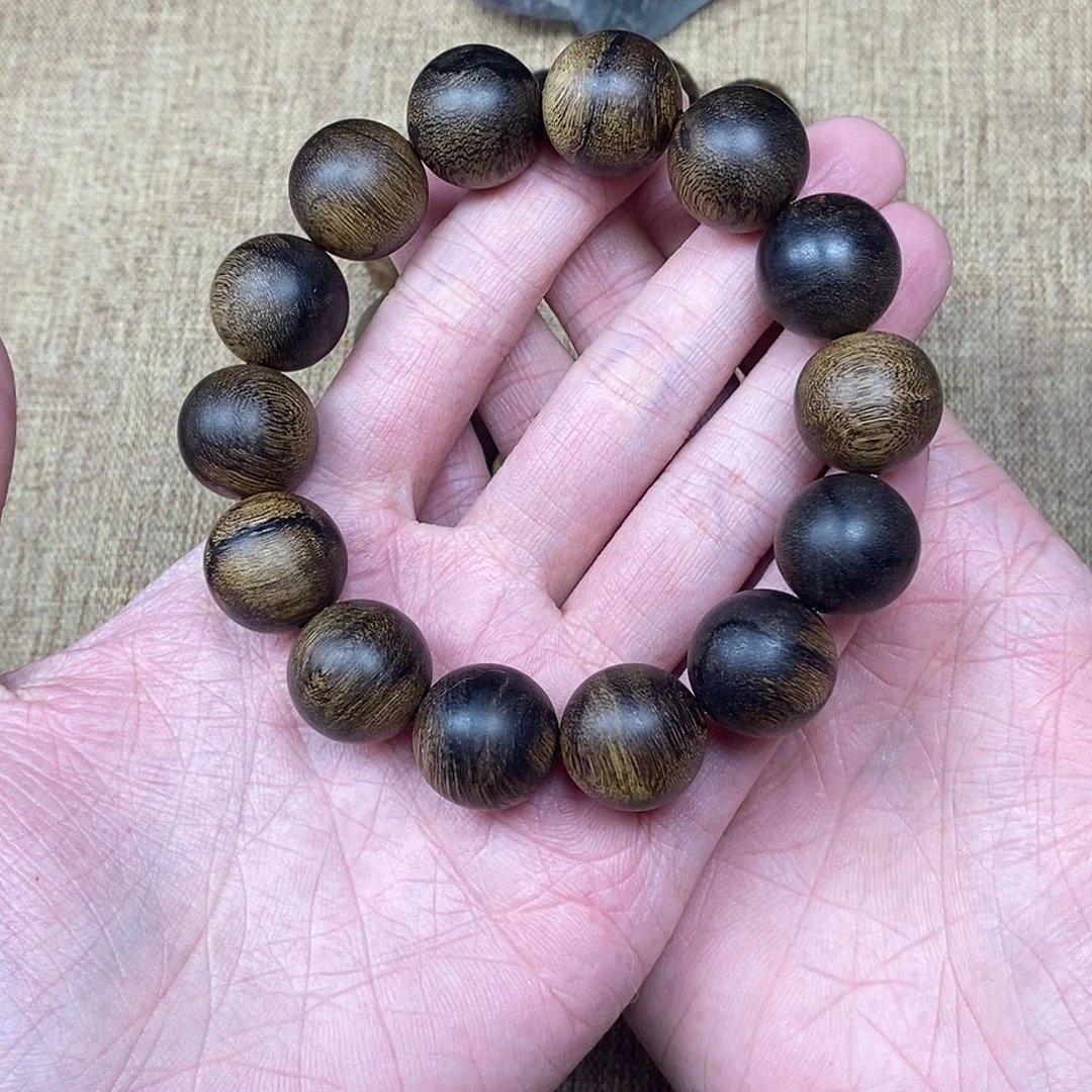 沉香手串竹**雪越南芽庄白棋楠