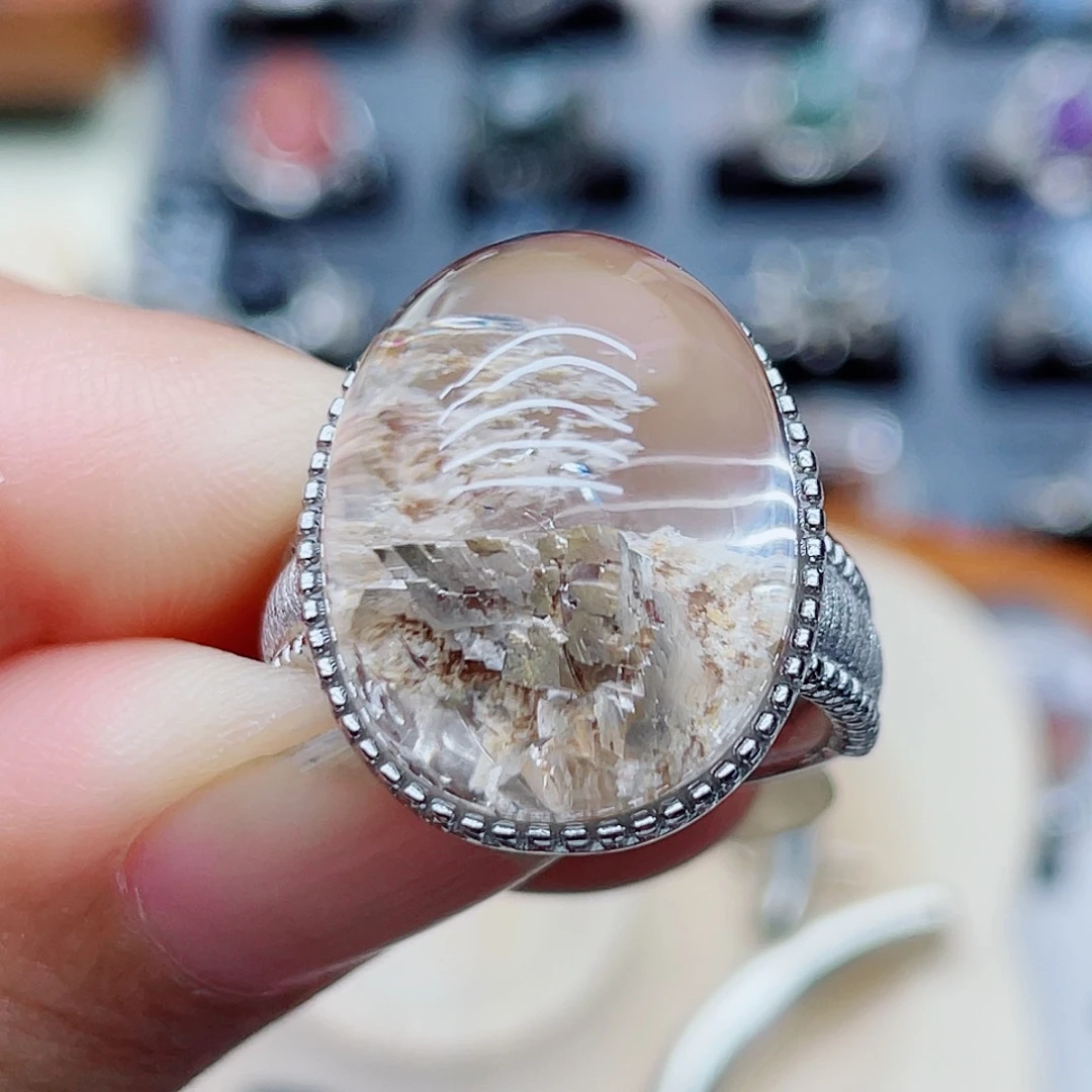 畅***畅银S925镶嵌戒指水晶